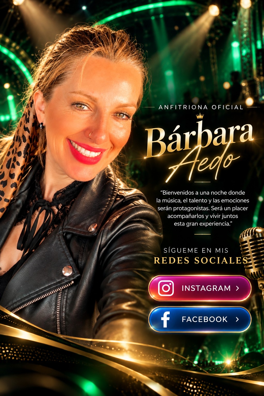 Bárbara Aedo, anfitriona oficial
